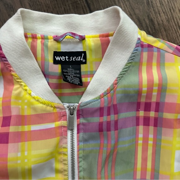Wet Seal Plaid Colorful Long Sleeve Zip Front
Bomber Jacket - Picture 2 of 4